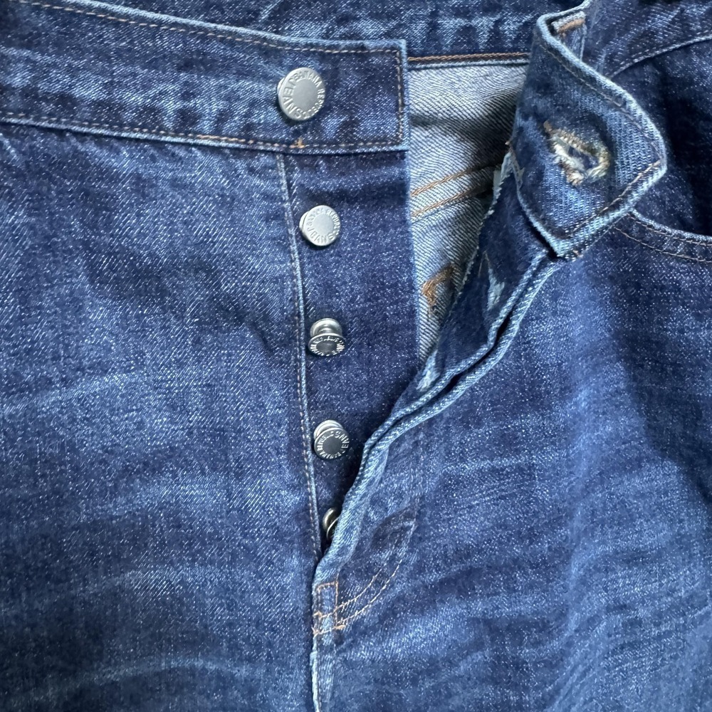 Banana Republic Jeans Mens Large Blue Dark Wash Button Fly Denim Pants 34x28 - Picture 9 of 13